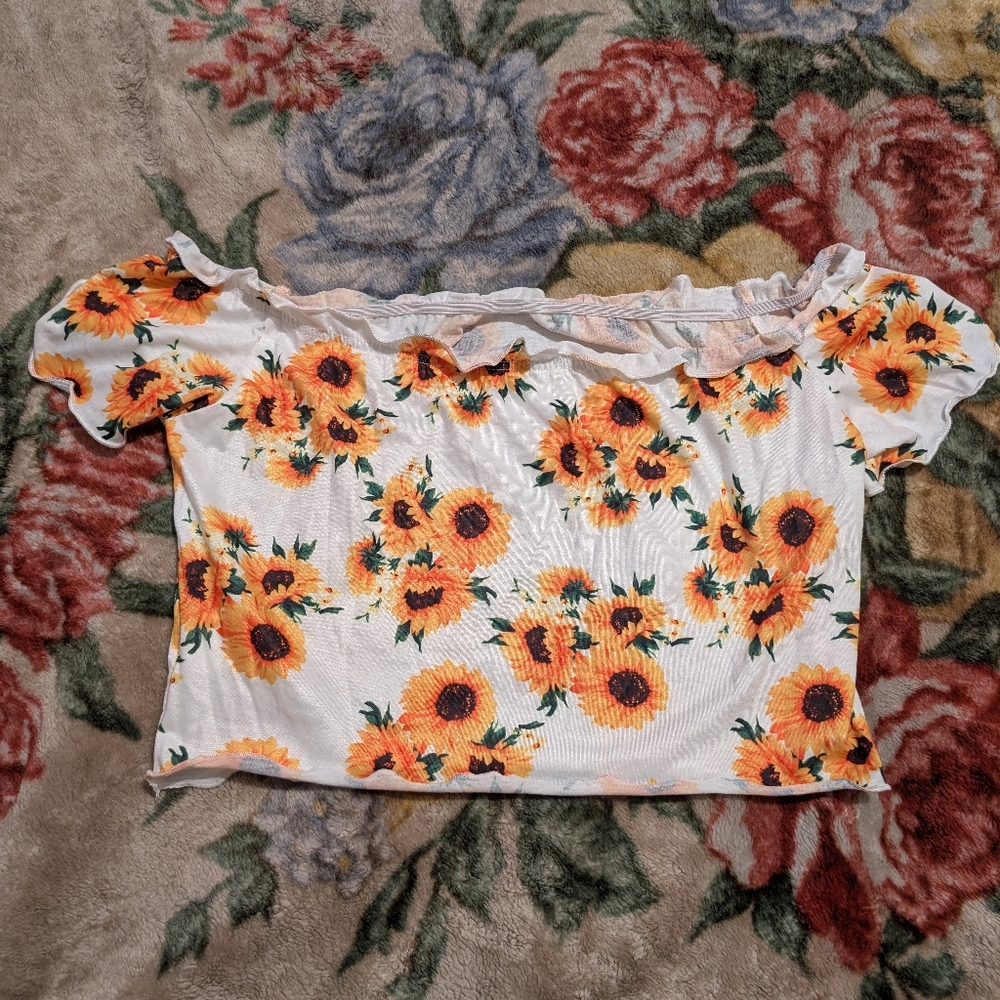 Shein Sunflower Printed Tee
